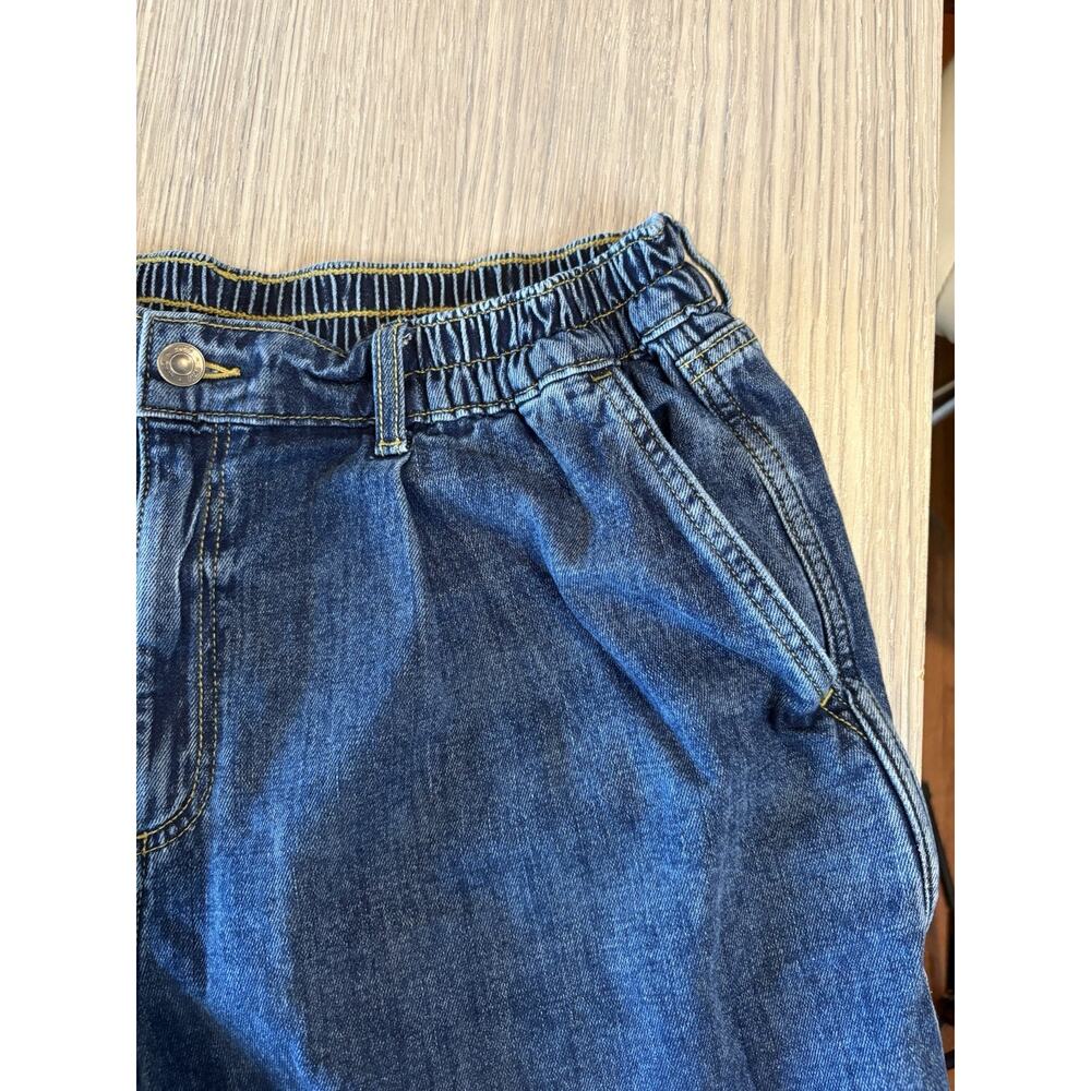 Aerie Vintage Style Denim Shorts Women’s Large Elastic Waist Blue Pockets - Picture 2 of 7